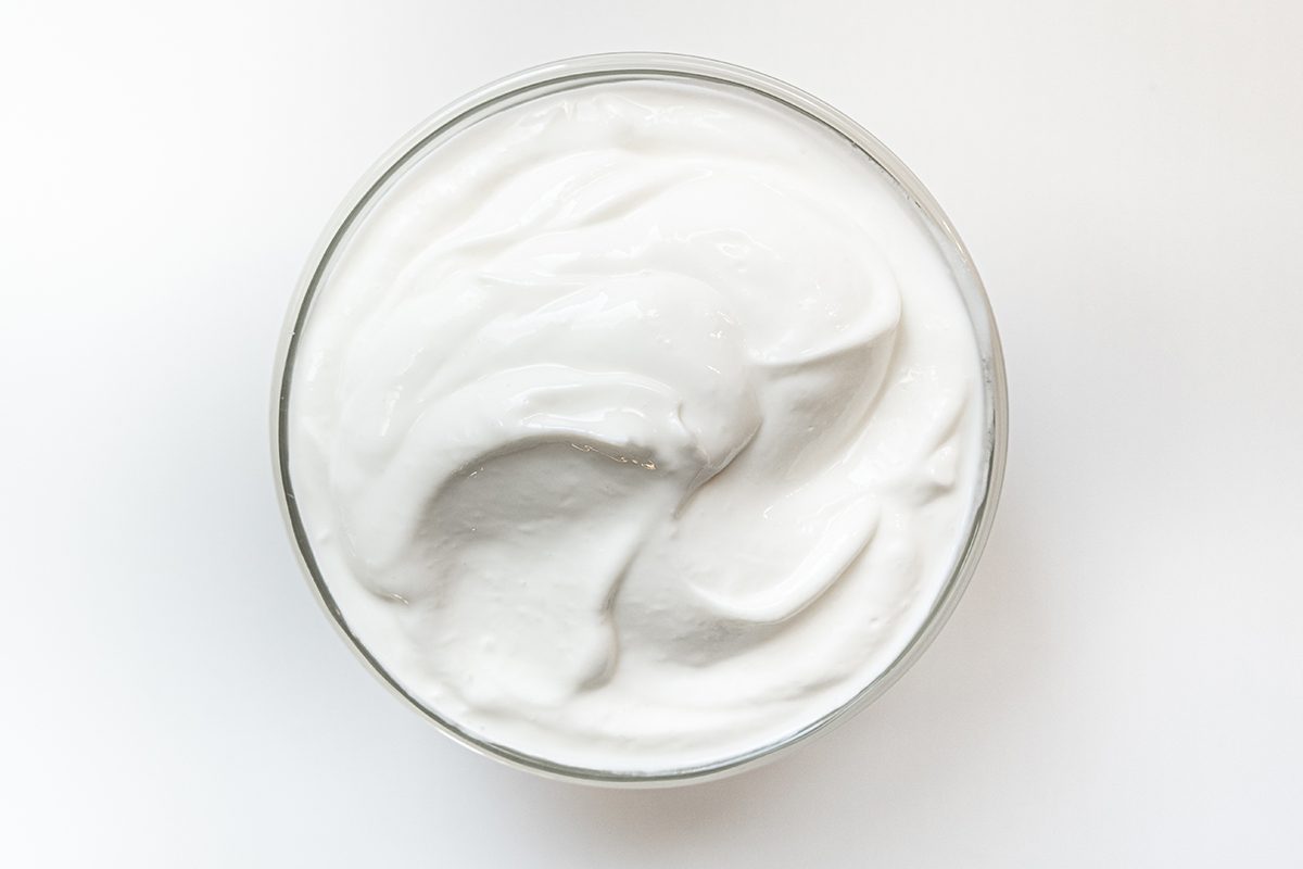 Healthy Breakfast With Fresh Greek Yogurt On Background