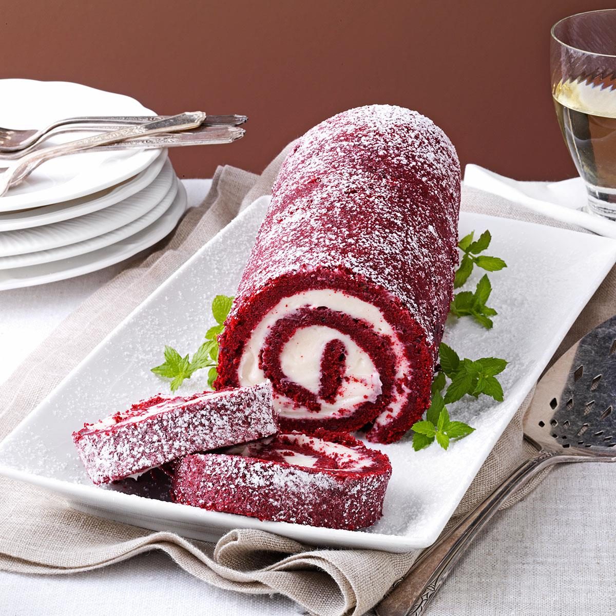 Sugared Red Velvet Cake Roll