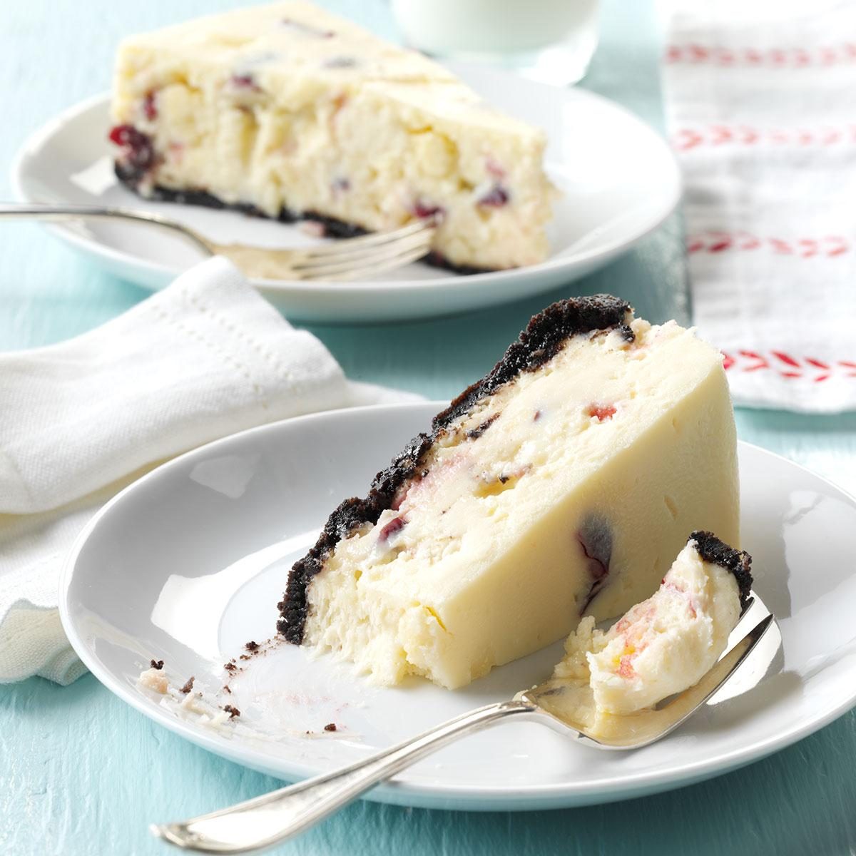 Cranberry White Chocolate Chunk Cheesecake