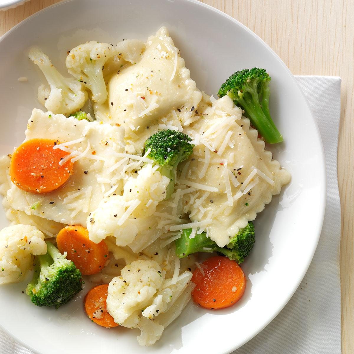 Cheese Ravioli with Veggies