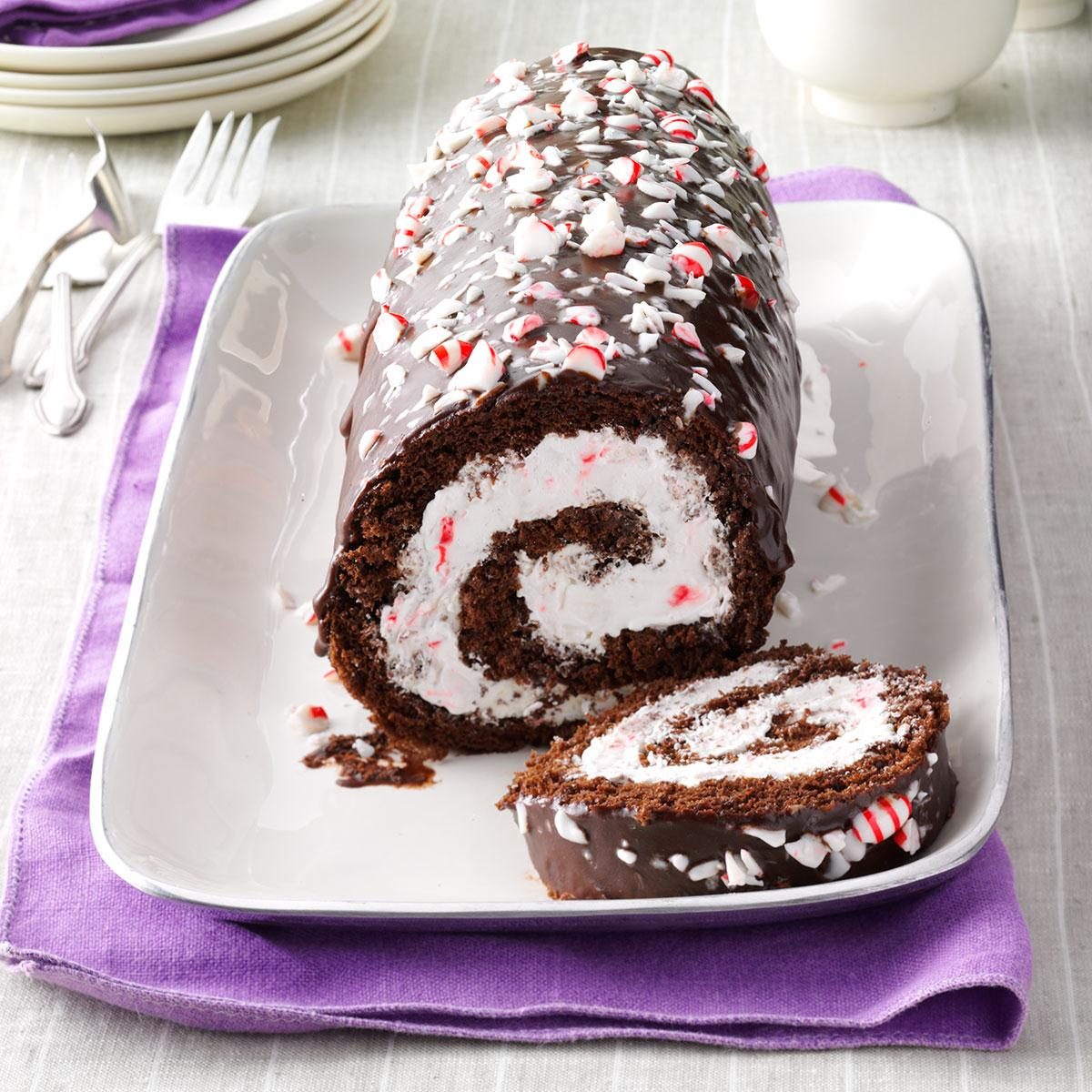 Peppermint Yule Log