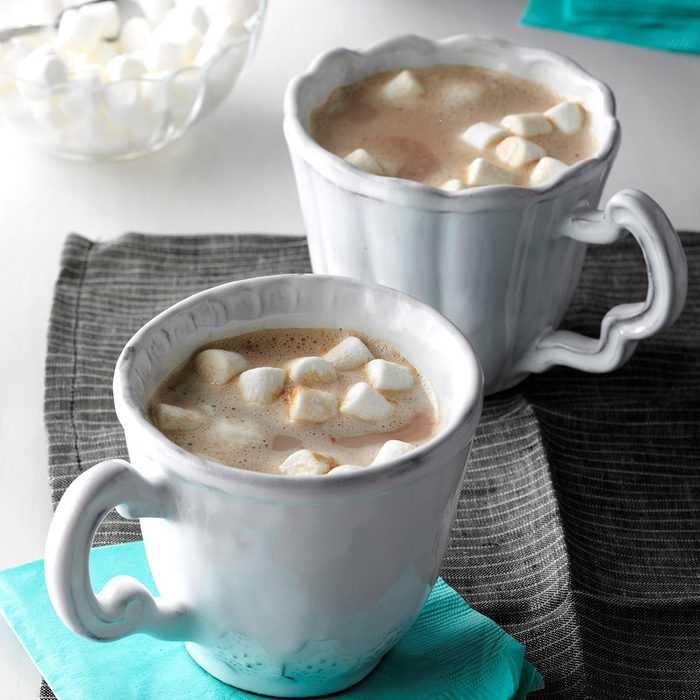 Healthy hot chocolate with marshmallows
