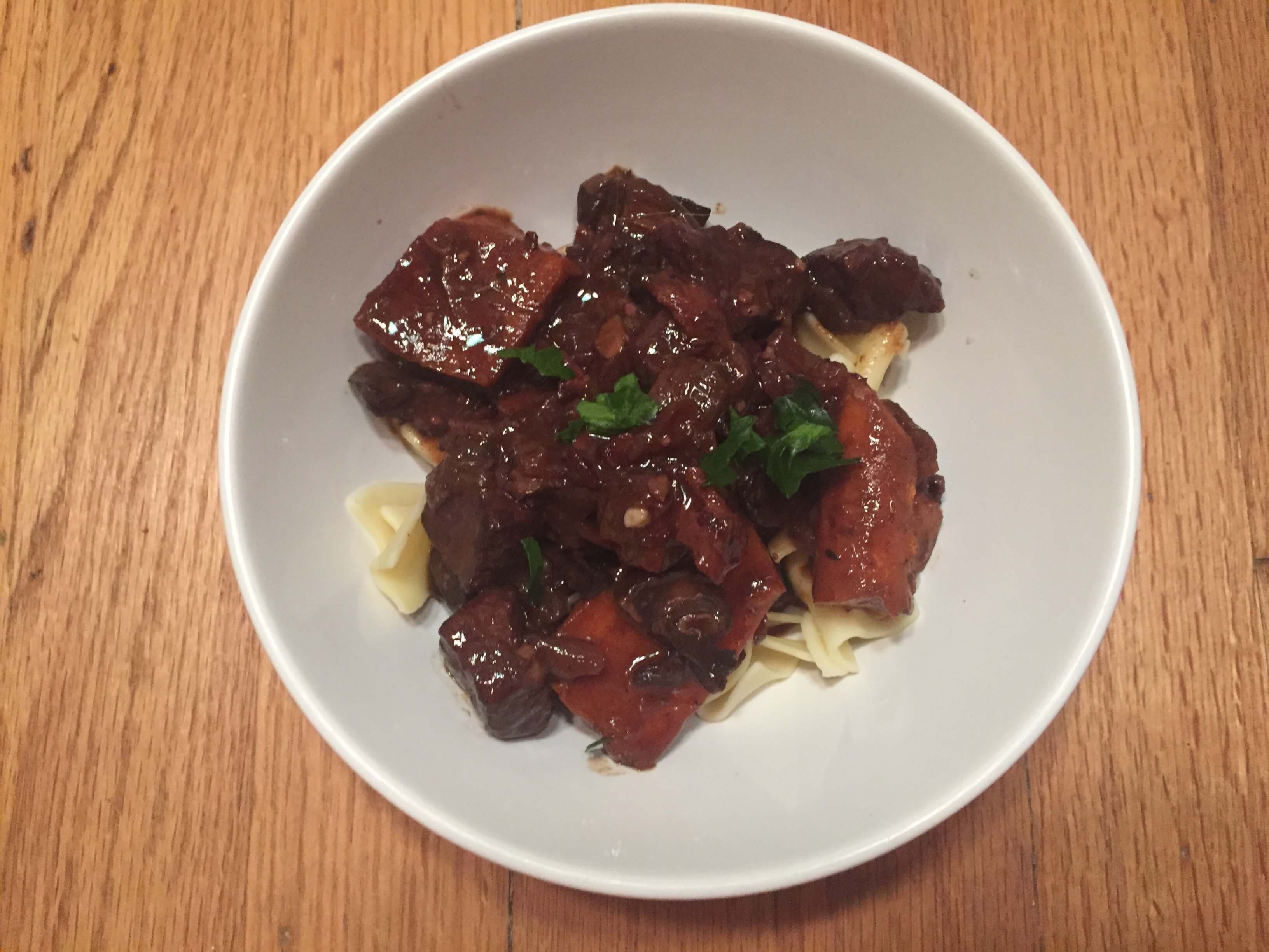 Boeuf bourguignon with pars