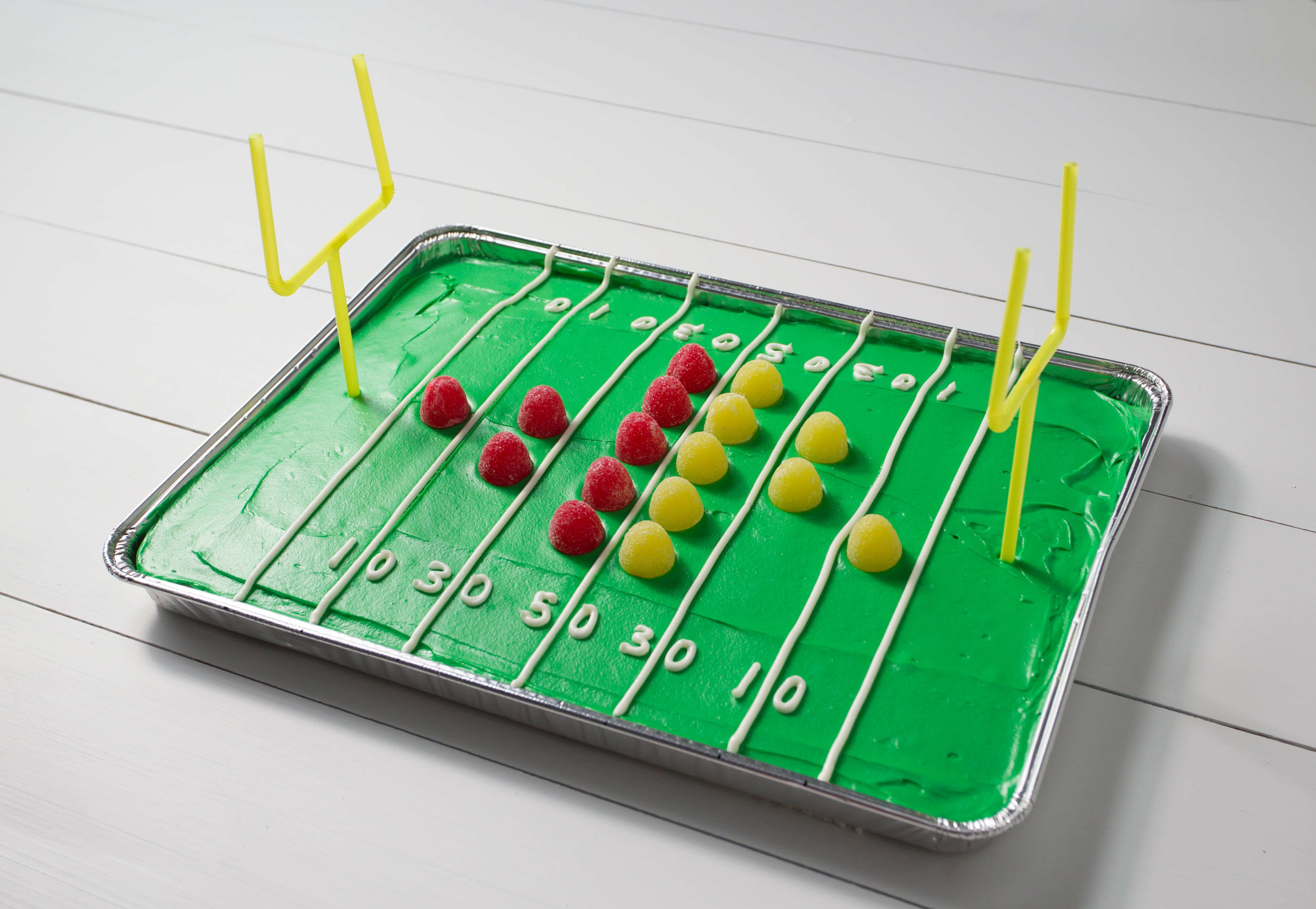 Patchwork Quilt Cake as a Football Field for center of superbowl Snack Stadium