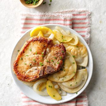 Pork Chops and Pierogies