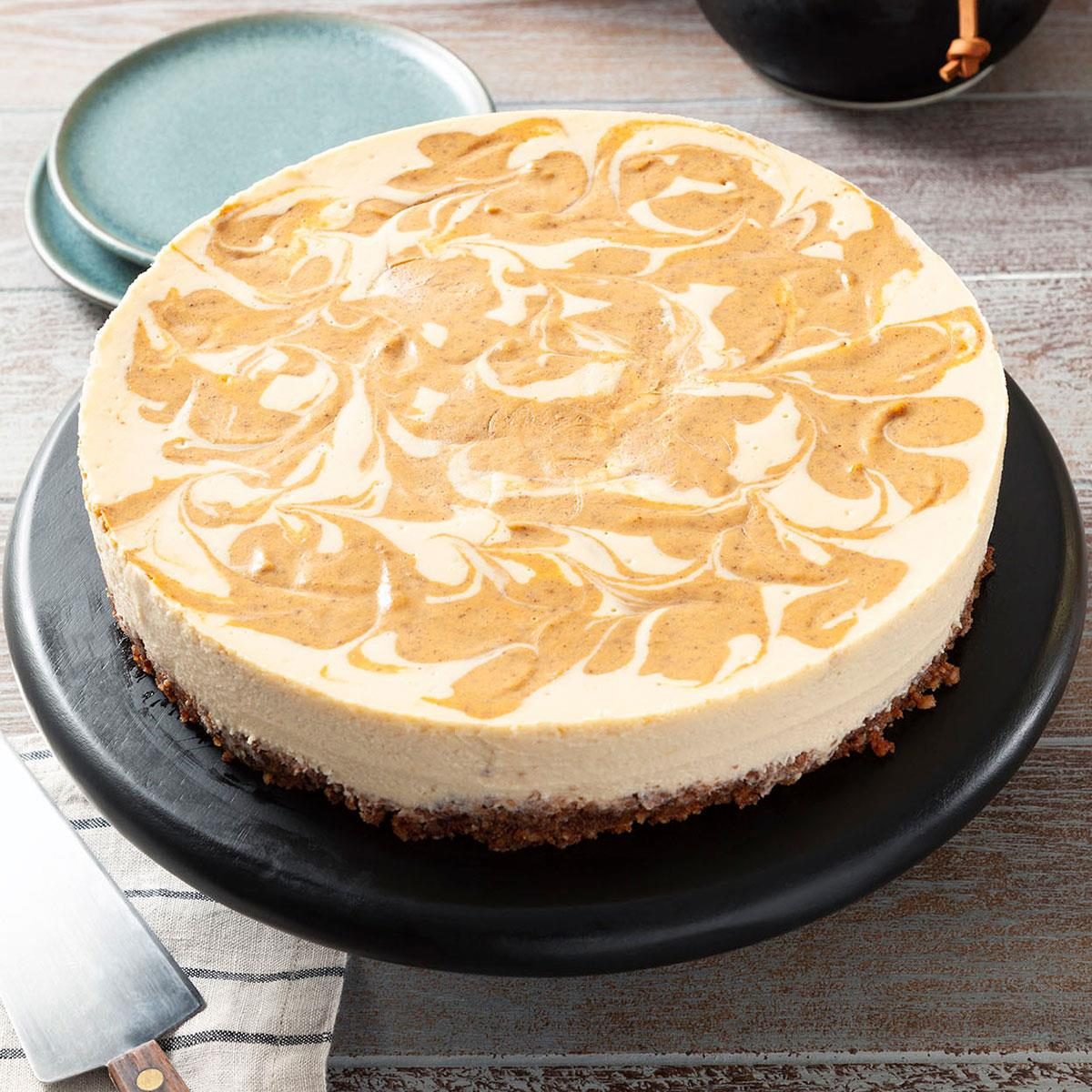 Spiced Pumpkin Swirl Cheesecake