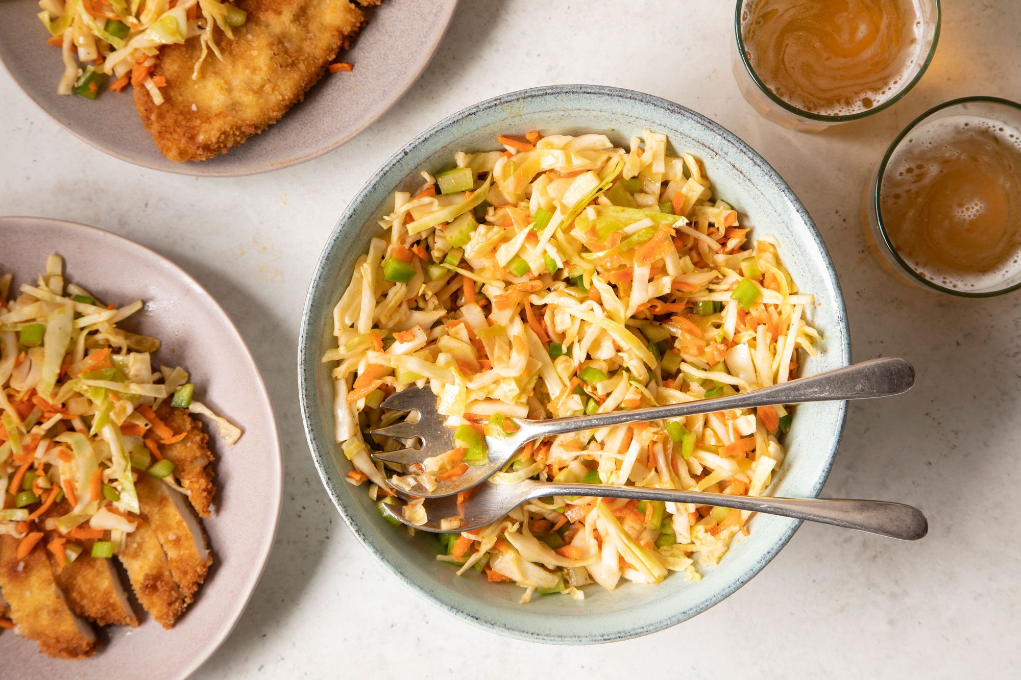 Sweet And Sour Coleslaw served