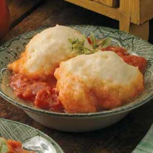 Stewed Tomatoes with Dumplings