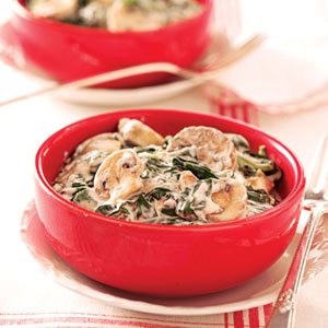 Creamed Spinach and Mushrooms