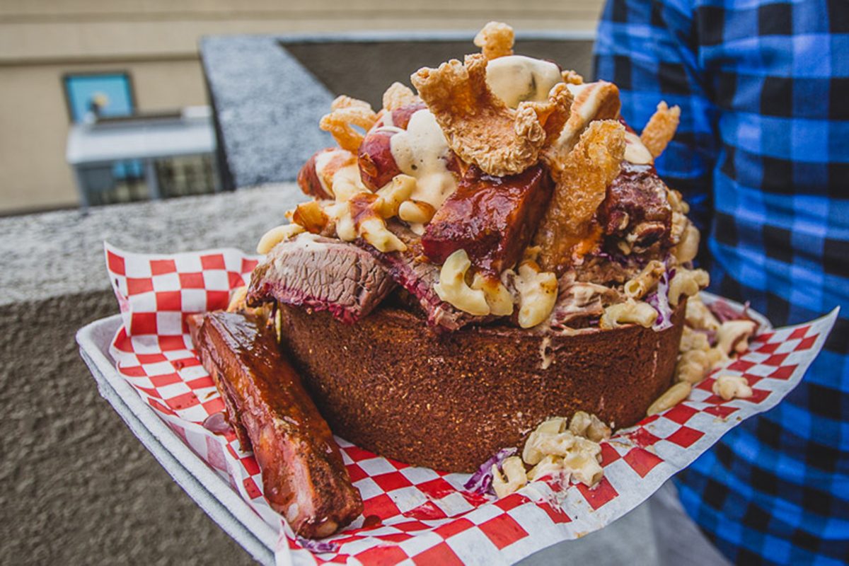 Meet the Hog Heaven: A 5-Pound Cornbread Bowl Stuffed with Your Favorite BBQ and Mac & Cheese