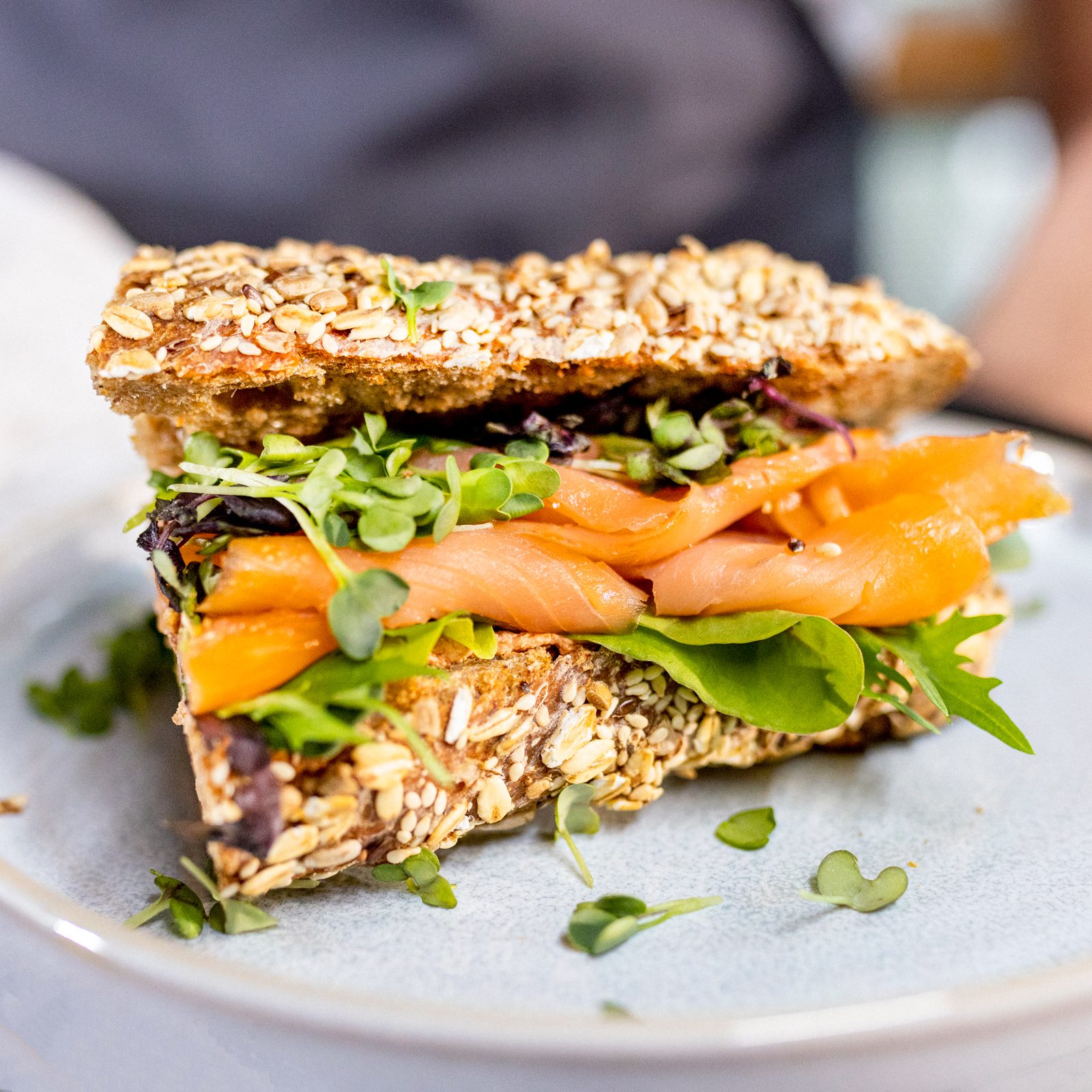 Trout Sandwich on seeded bread