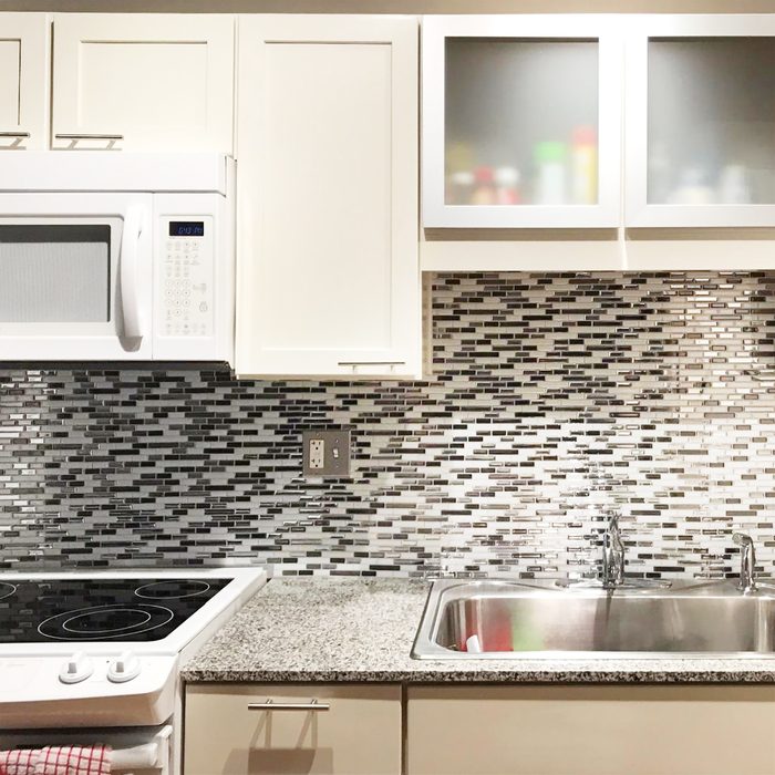 Contemporary Peel And Sick Backsplash