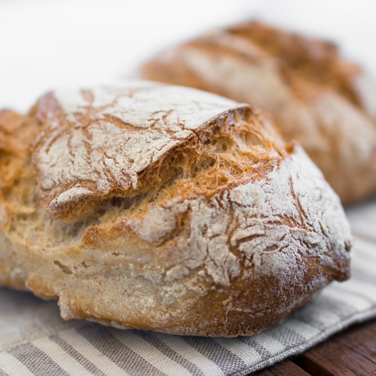 Extreme clos-up of rustic Italian bread