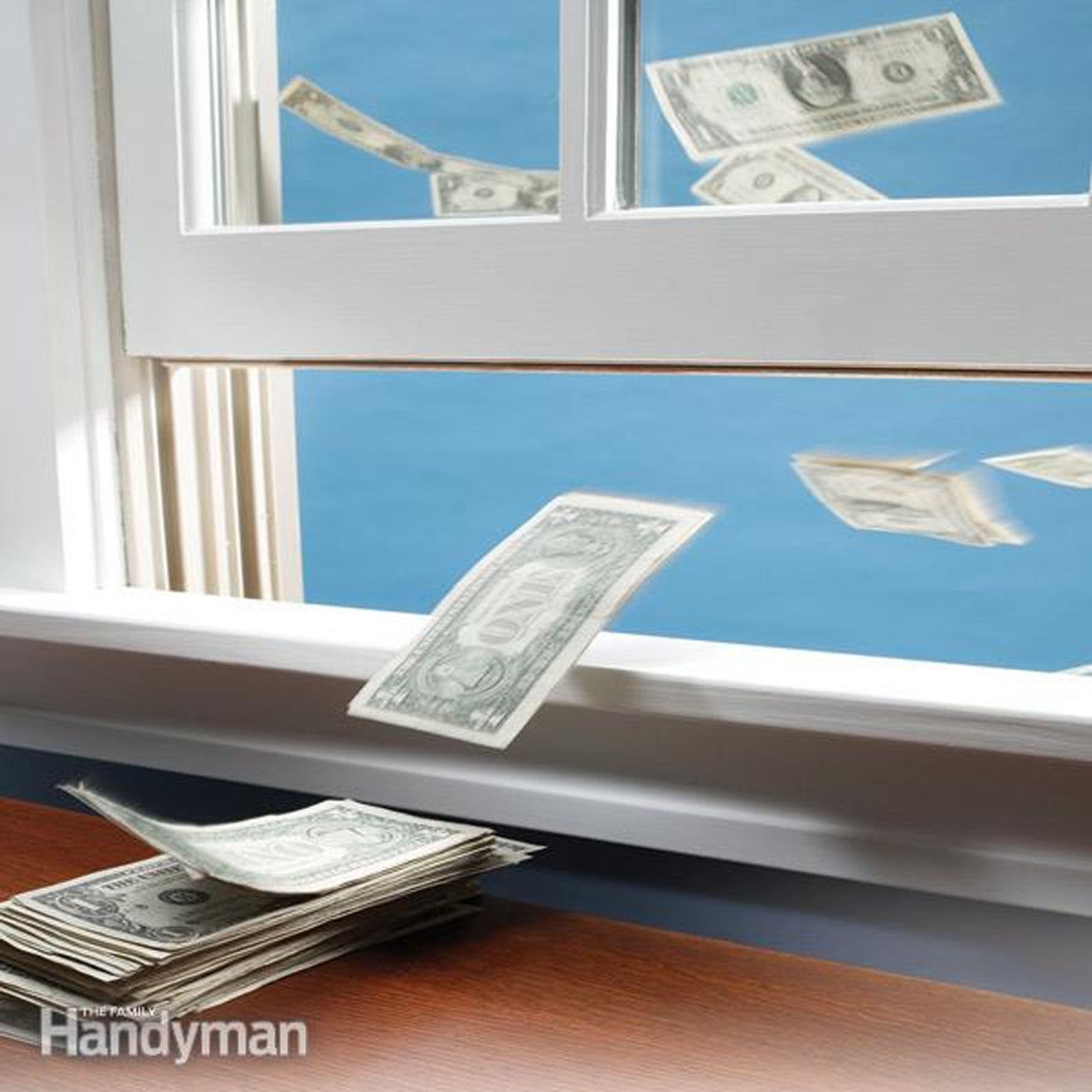 money flying out the window