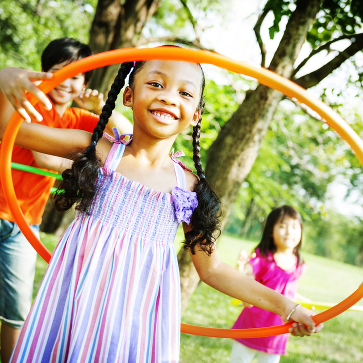 Children Playing Hoop 
