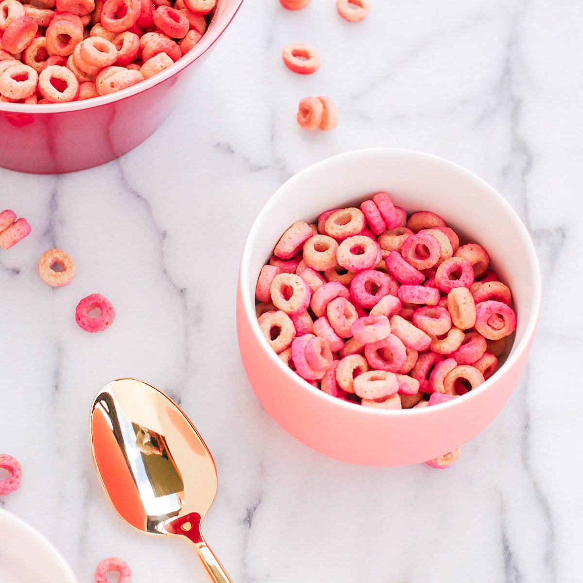 pink and red cheerios