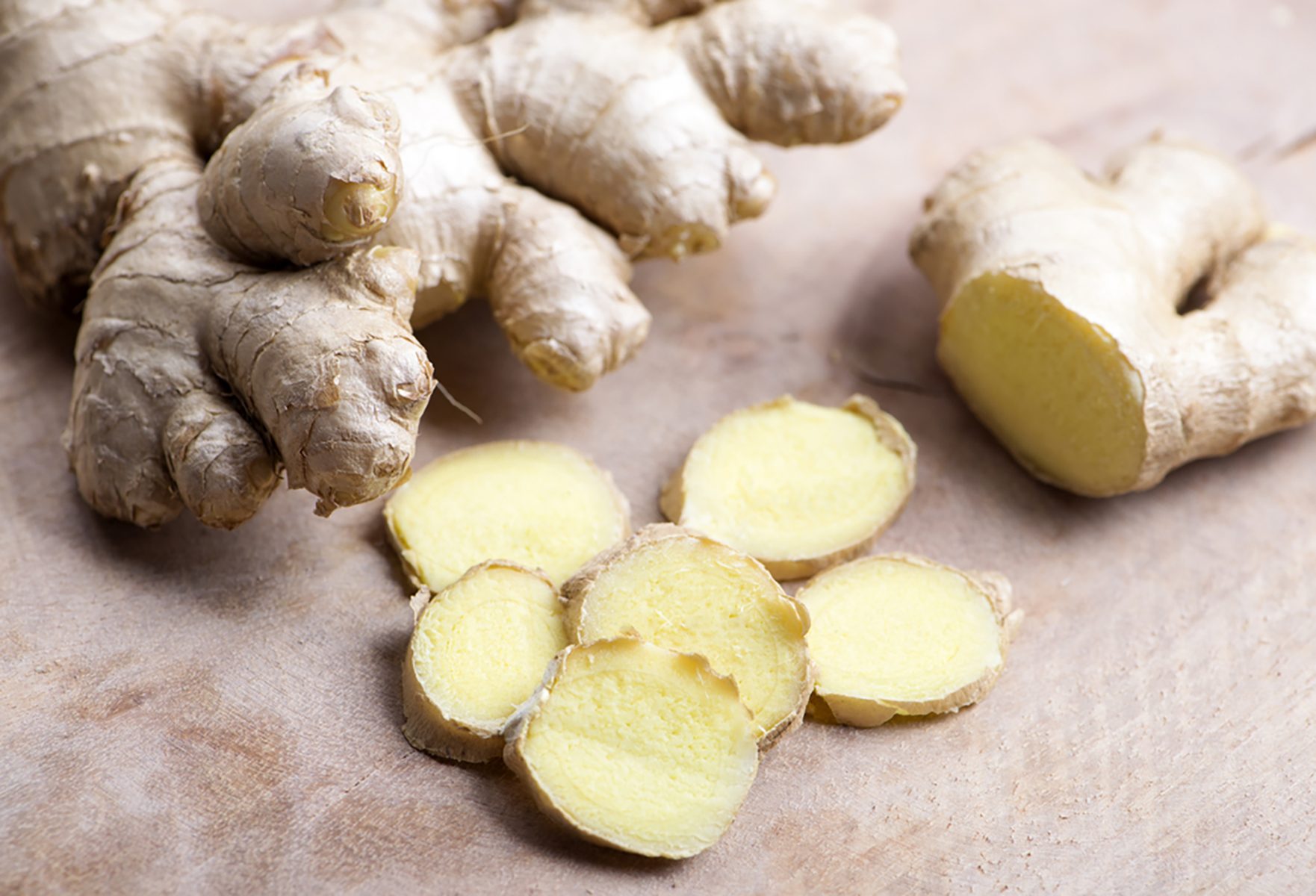 Ginger on wood. Food; Shutterstock ID 782571577; Job (TFH, TOH, RD, BNB, CWM, CM): TOH Fall Spices