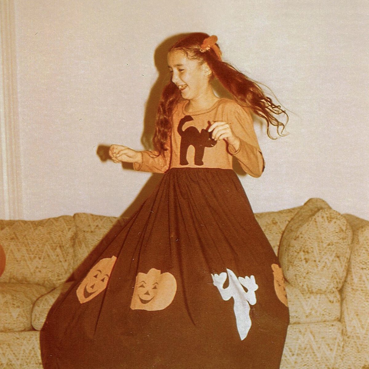 child with Halloween costume on