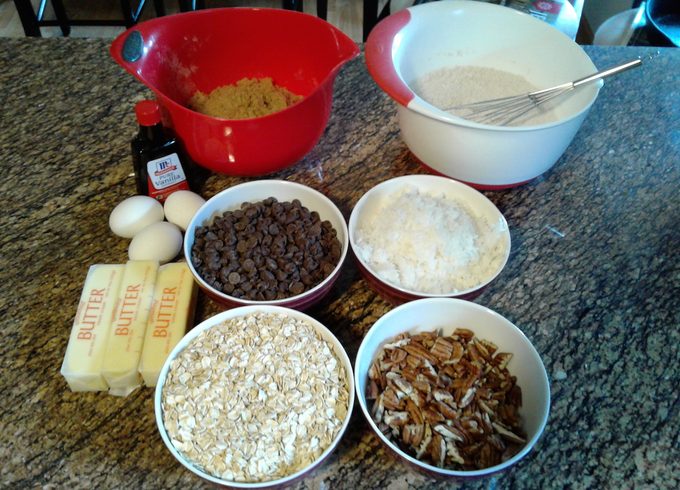 Ingredients for Cowboy Cookies