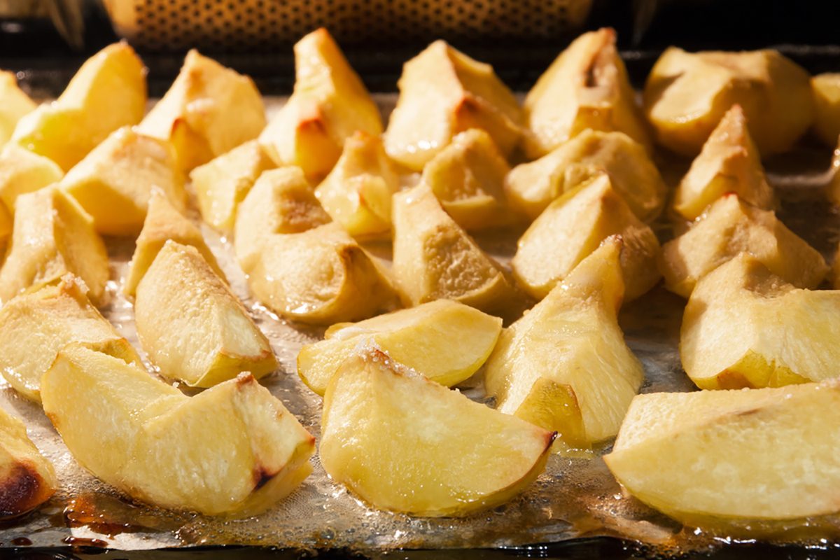 Preparation of quince. Apple quince baked with sugar.; Shutterstock ID 511921912; Job (TFH, TOH, RD, BNB, CWM, CM): Taste of Home