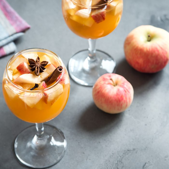 Homemade sangria (apple cider, punch, fruit wine) for autumn and winter holidays