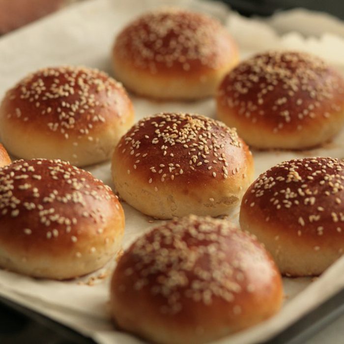 Buns coated in sesame seeds