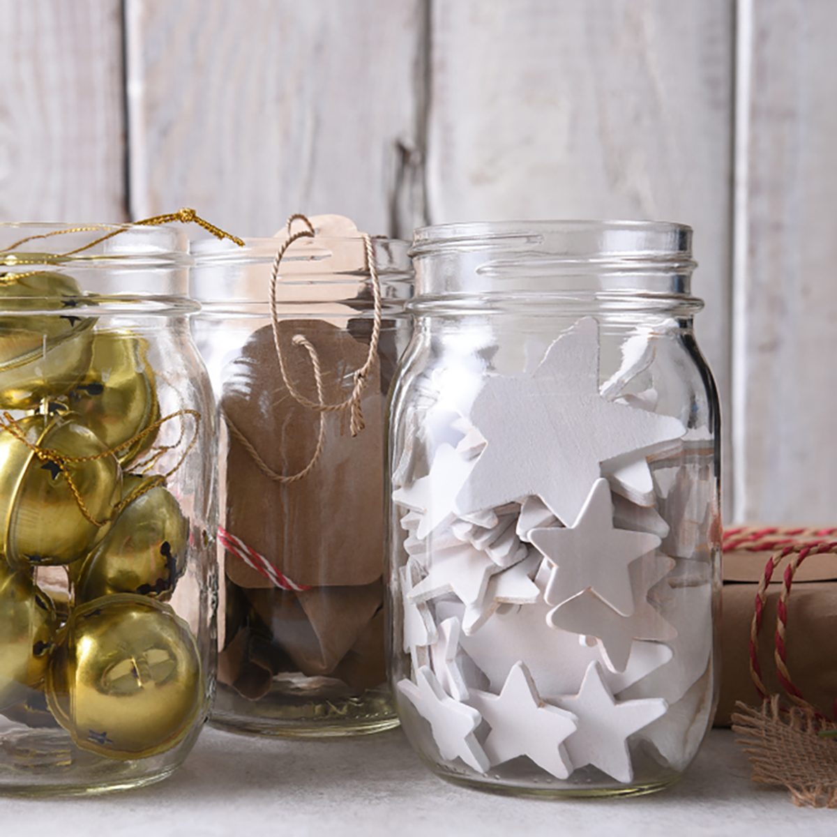 Christmas present wrapping supplies. 