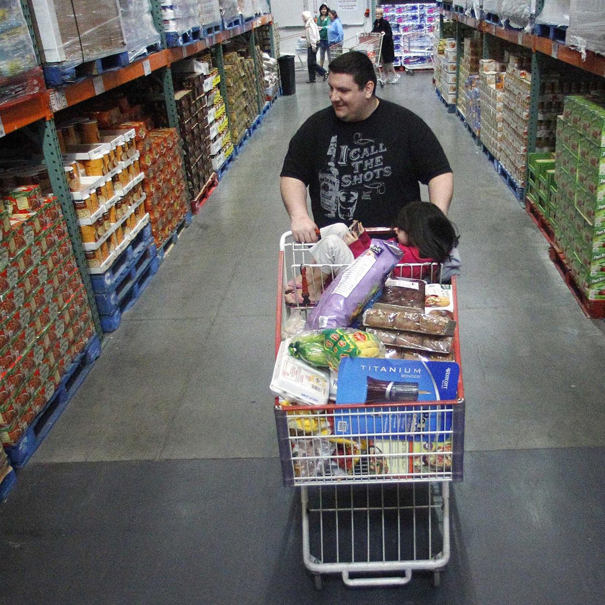 Browsing Costco aisles