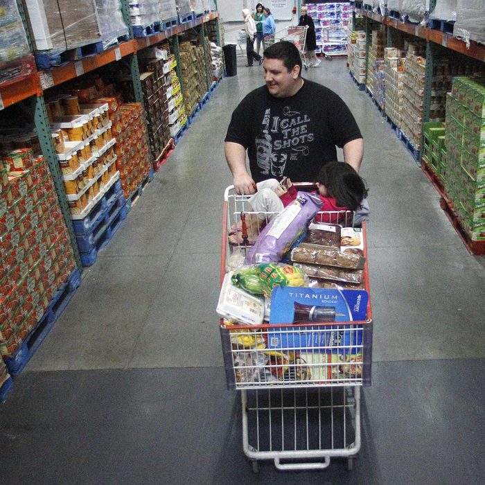 Browsing Costco aisles