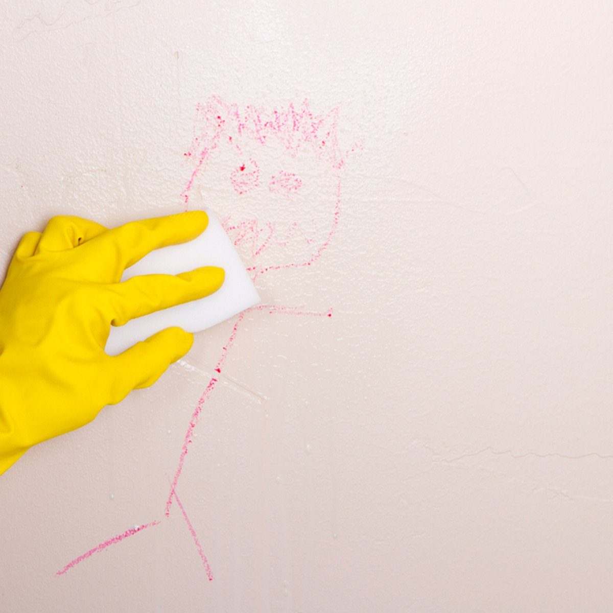 Removing crayon drawing from wall