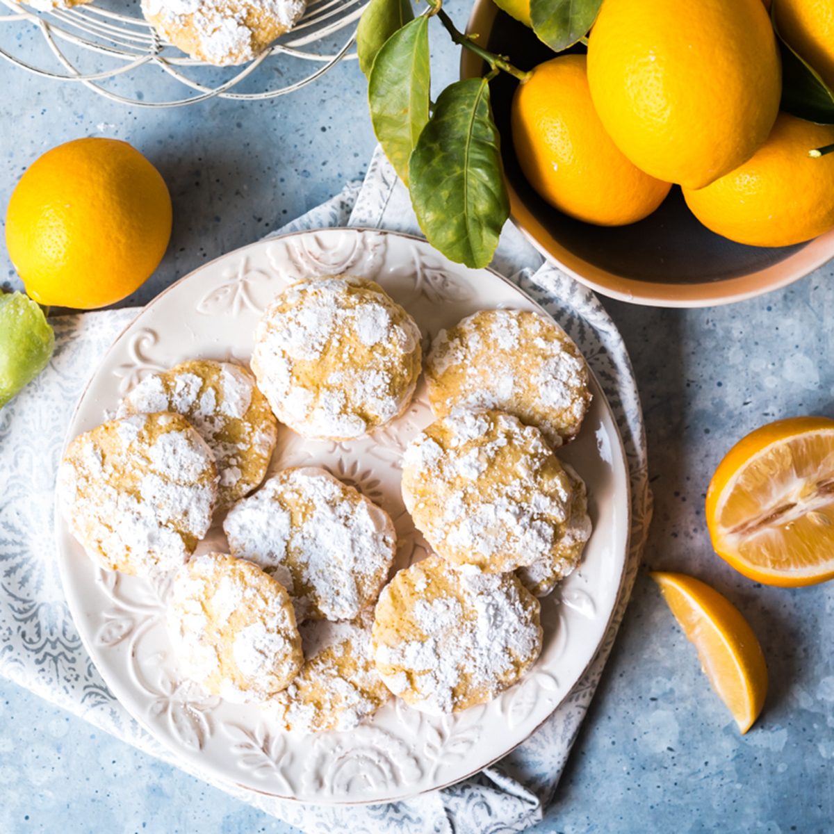 Ginger Cardamom Meyer Lemon Crinkle Cookies