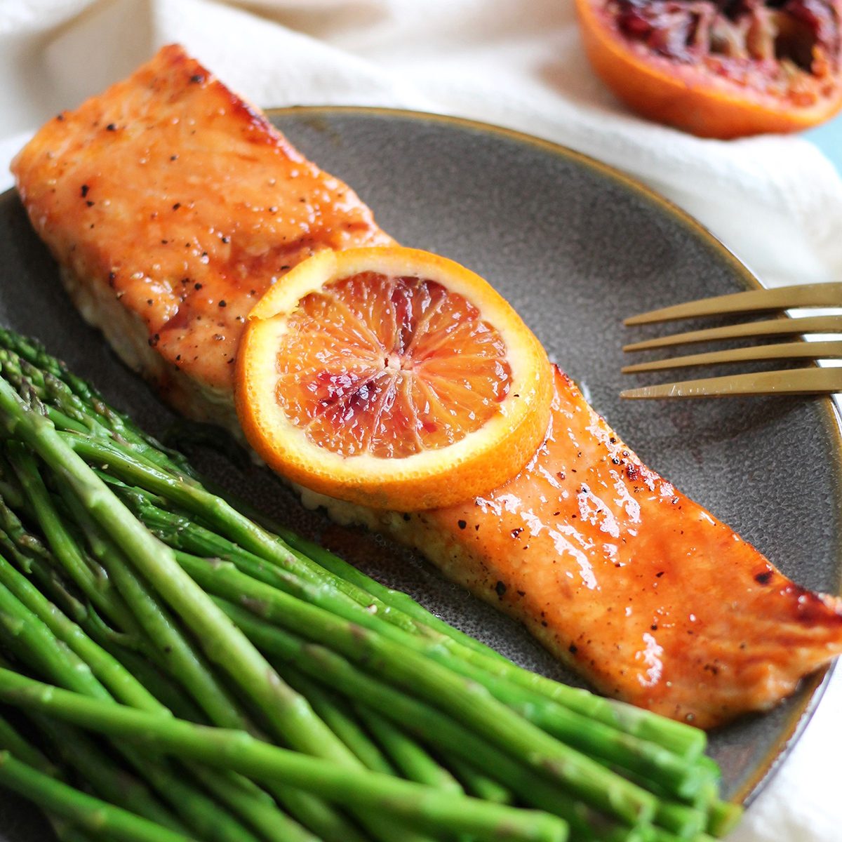 Blood Orange Honey Glazed Salmon