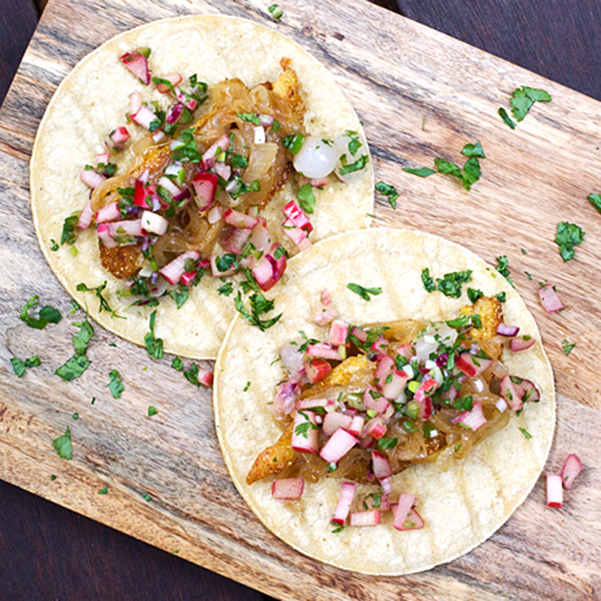 Cornmeal crusted fish tacos