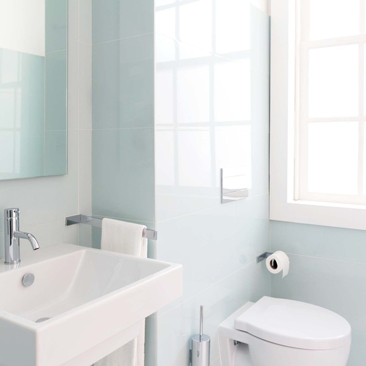 Bathroom sink and toilet