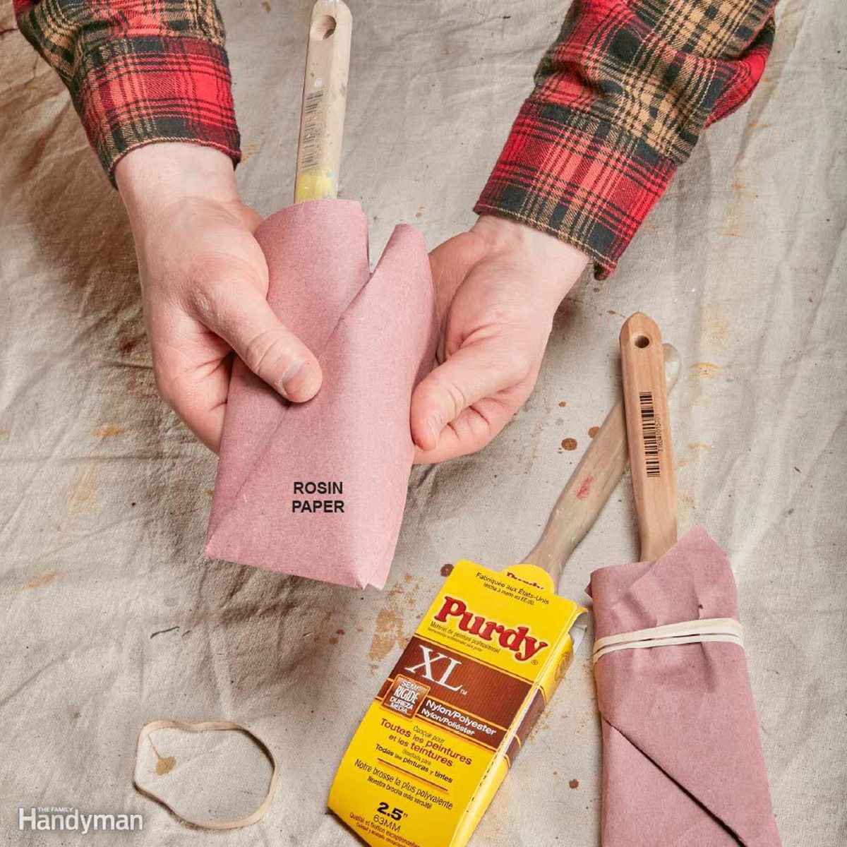 Wrapping paint brushes