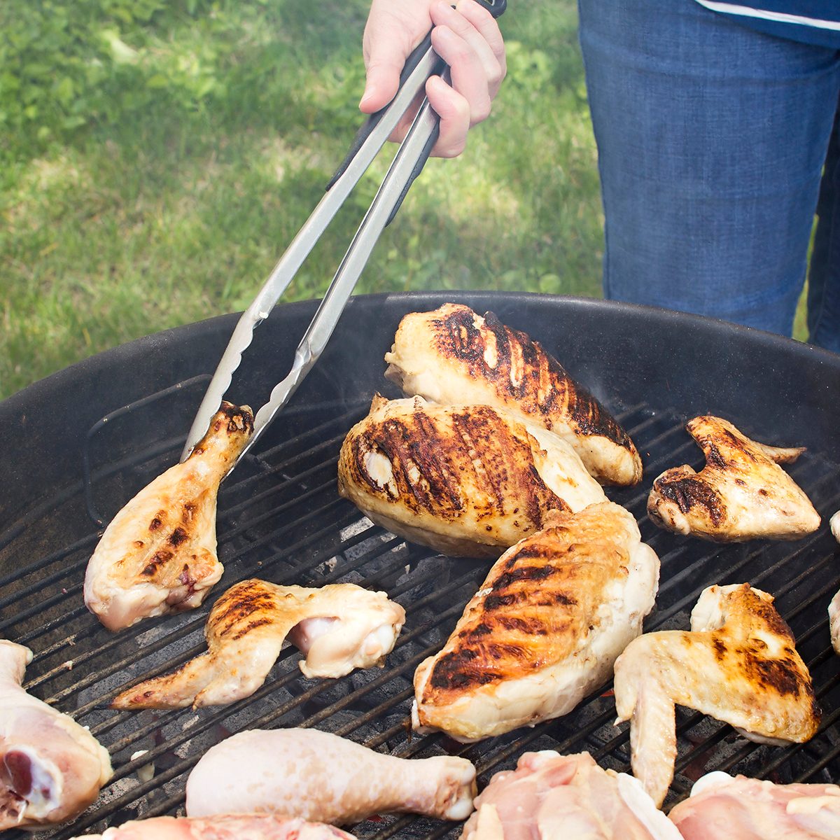 grill chicken wings, thighs and more