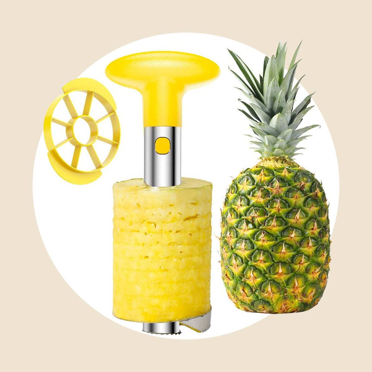 Sametech Easy Kitchen Tool Stainless Steel Fruit Pineapple Peeler Corer Slicer Cutter