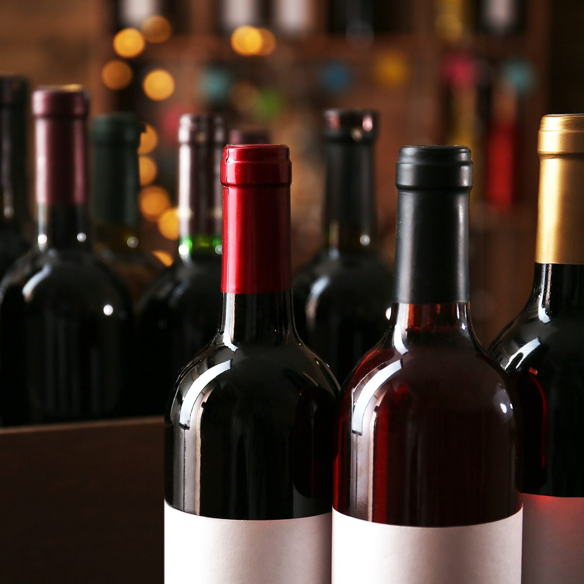 Wine bottles in cellar