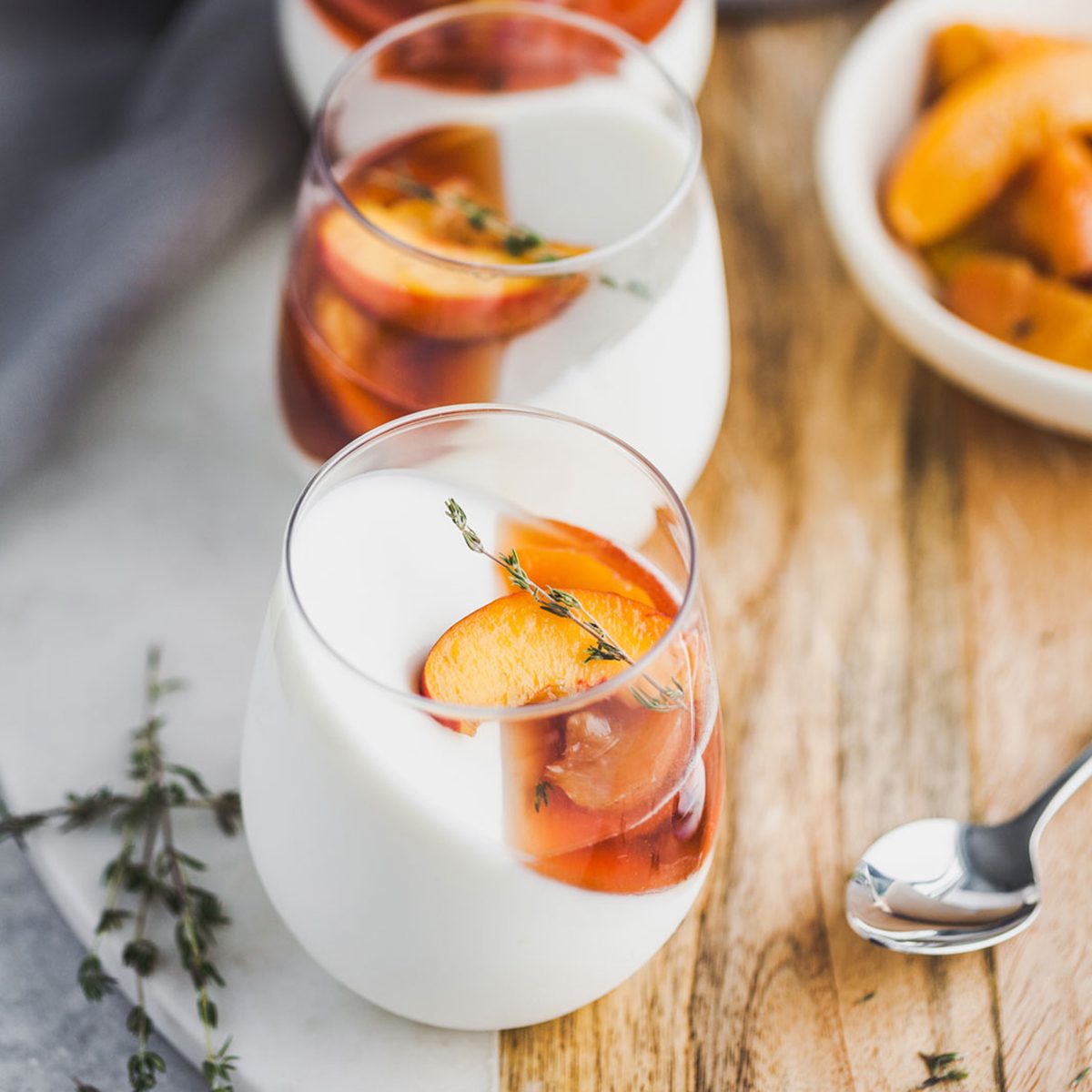 Panna Cotta With Roasted Peaches and Nectarines