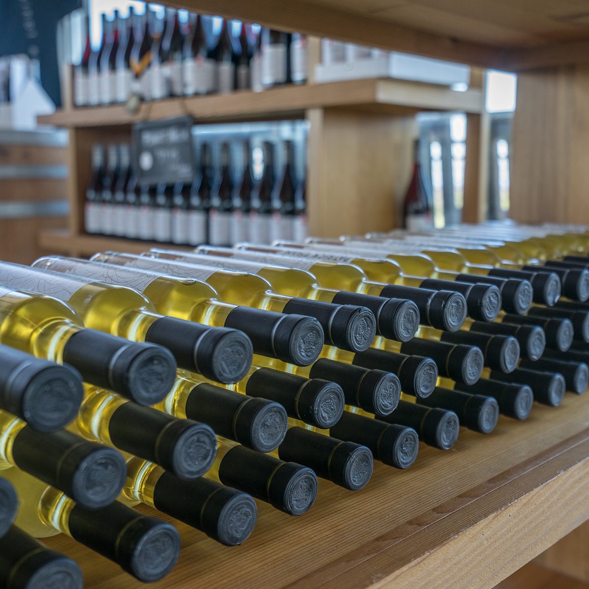 Niagara Icewine bottles on shelf