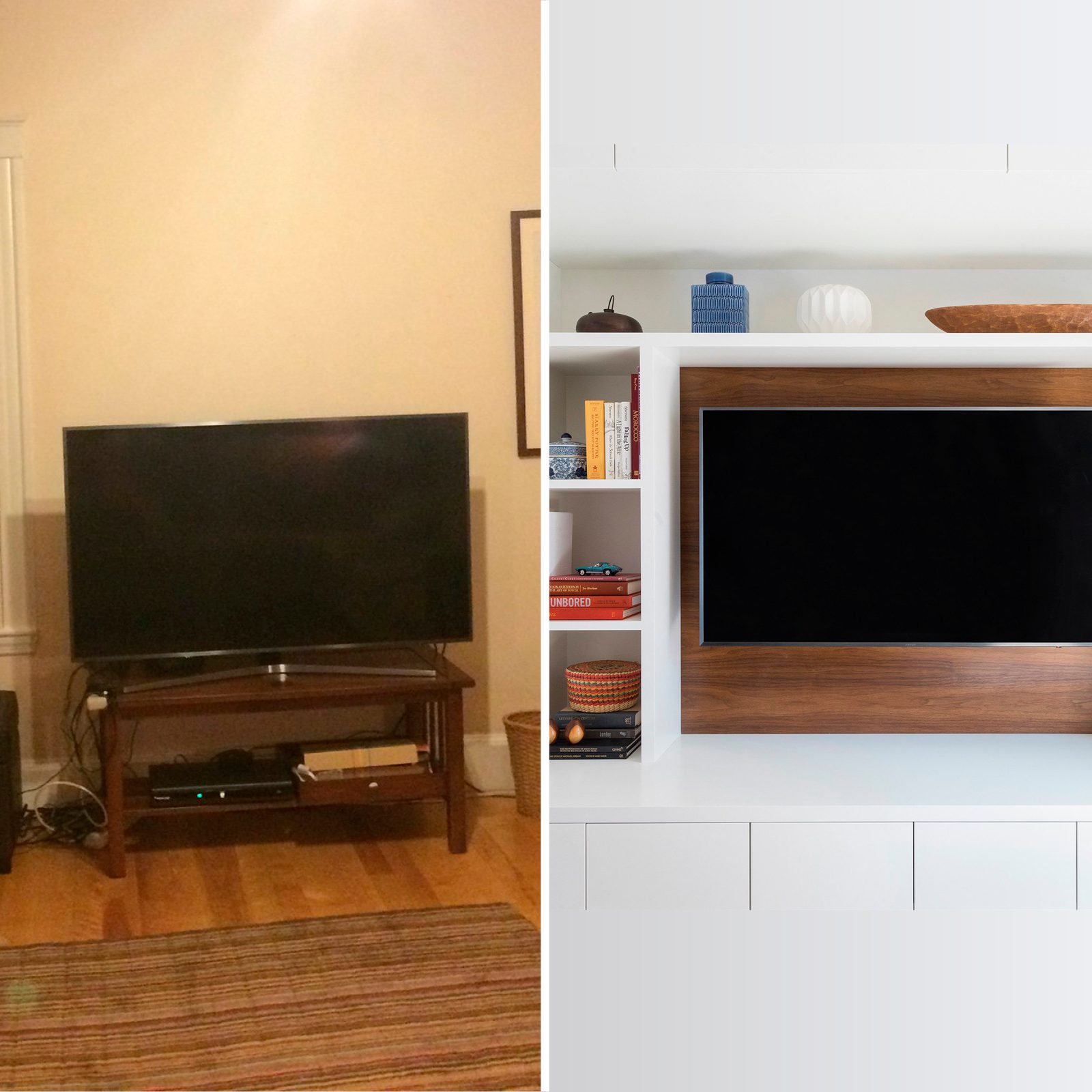 built in home organization makeover