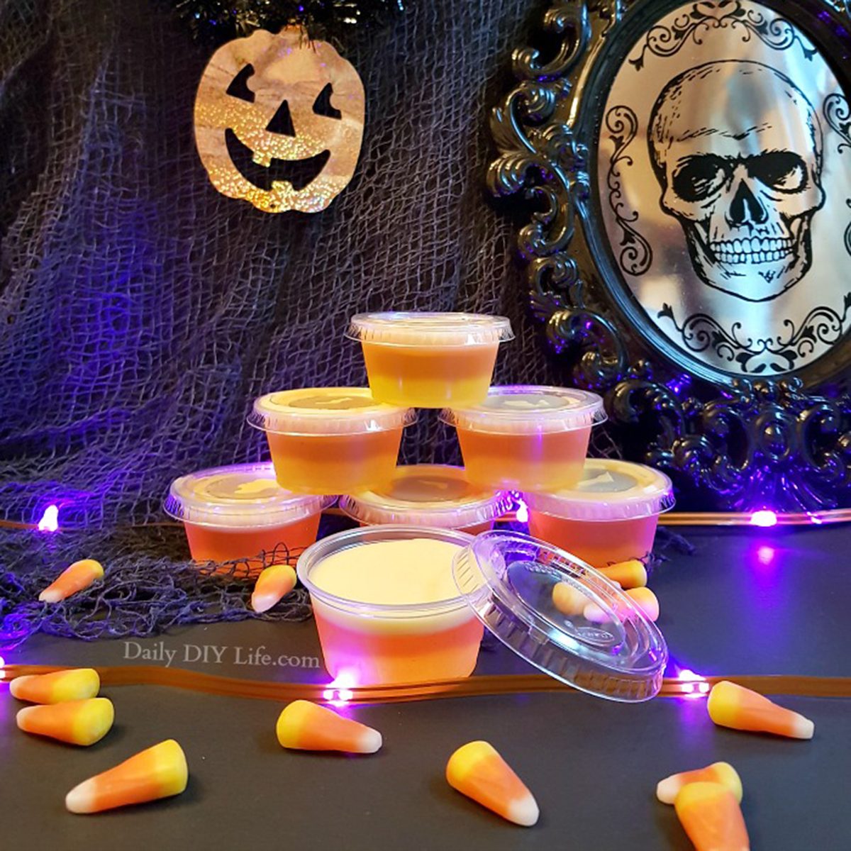 CANDY CORN JELLO SHOTS