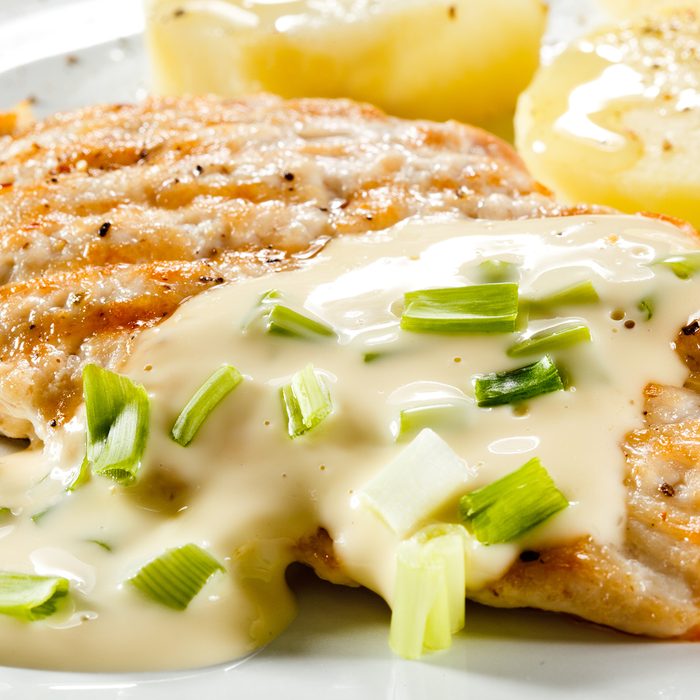 Grilled chicken breast and vegetables