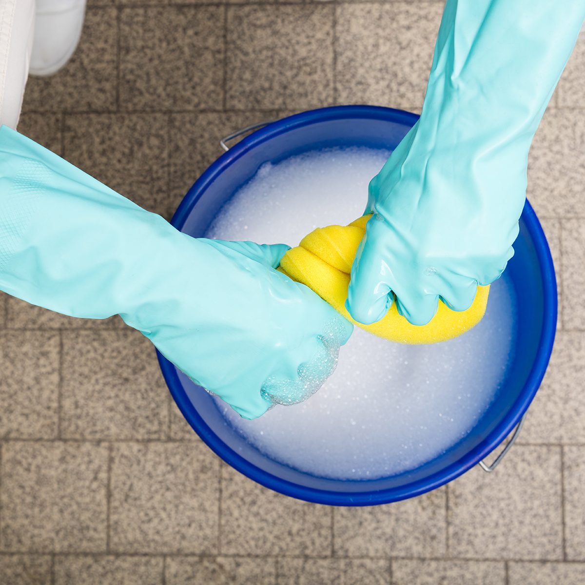 soap and water in a bucket