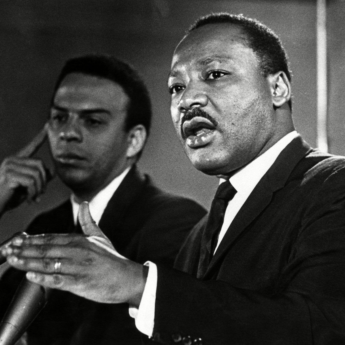 American civil rights activists Andrew Young and Dr. Martin Luther King Jr.