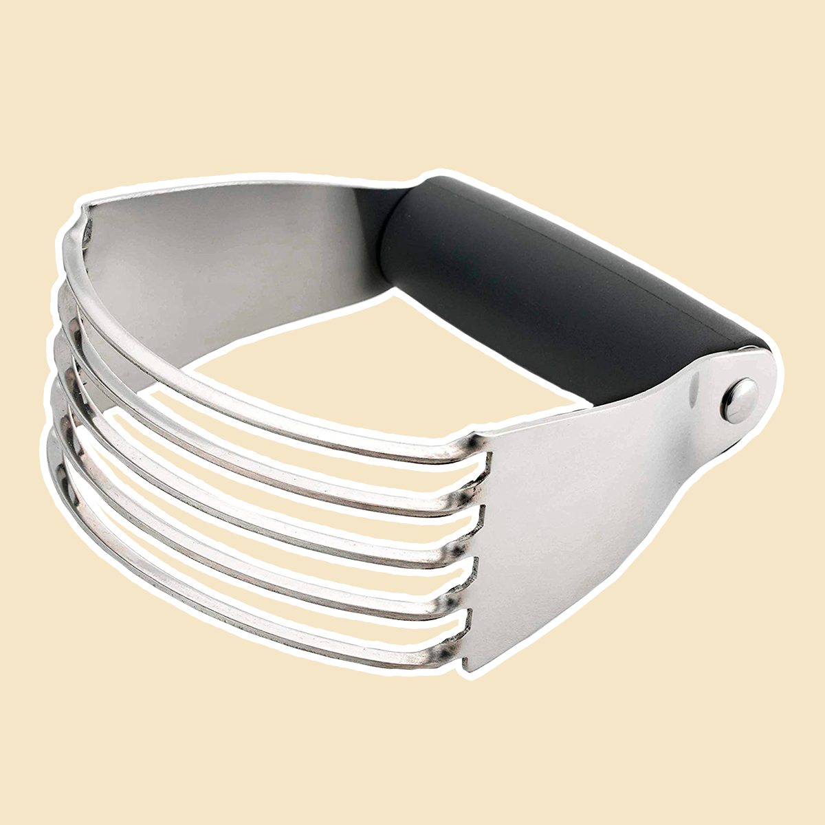 Spring Chef Dough Blender, Top Professional Pastry Cutter with Heavy Duty Stainless Steel Blades (Black-Medium)