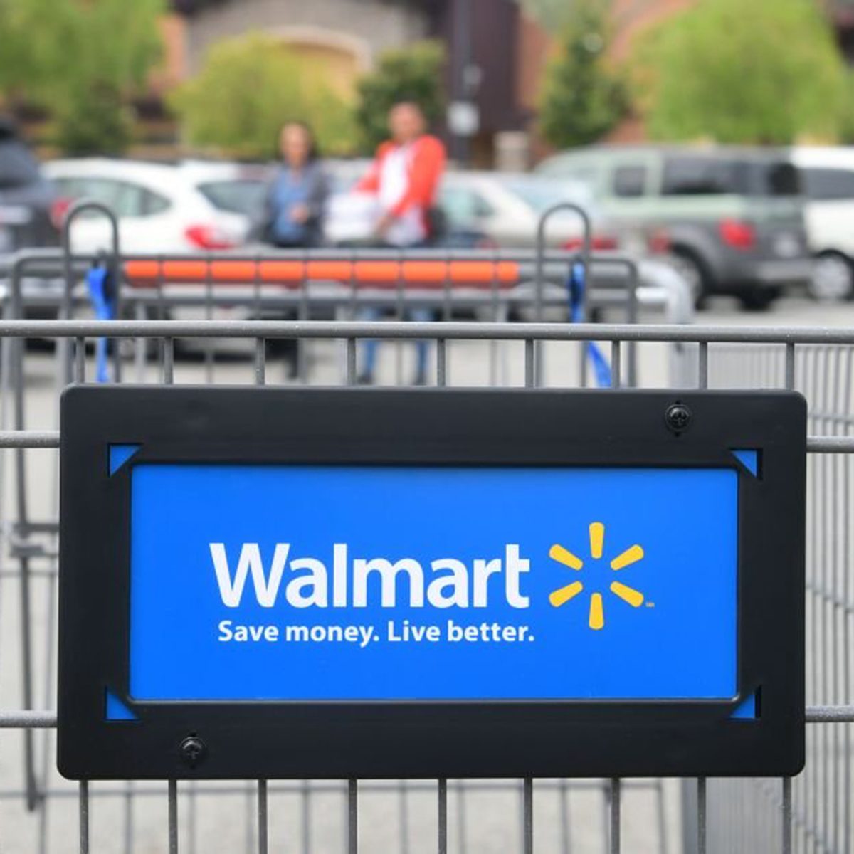 Walmart shopping cart close up
