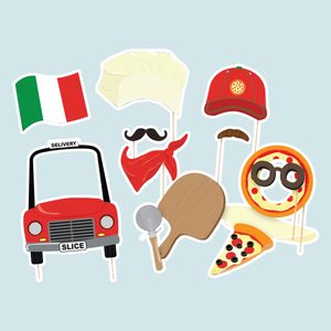 Pizza Party Photo Booth Props, Photobooth Props, Pizza Pie, Chef Hat, Pizza Birthday, Baking Party, Pizza Delivery, Fun Photobooth Props