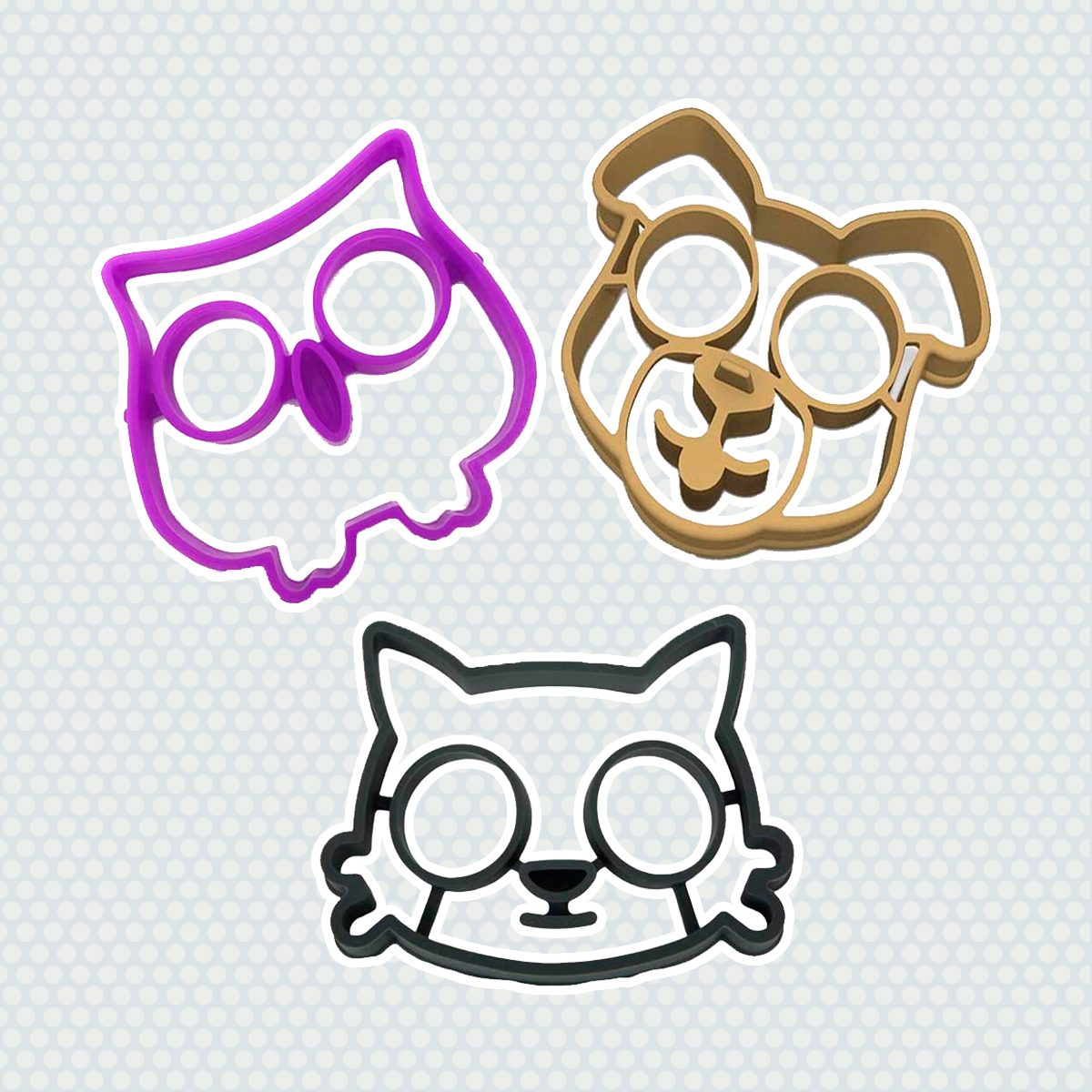 3pcs Silicon Egg Mold Breakfast Molds Cat Egg Mold Puppy Egg Mold Owl Egg Mold Fried Egg Ring Funny Side Up Fred Nonstick Molds