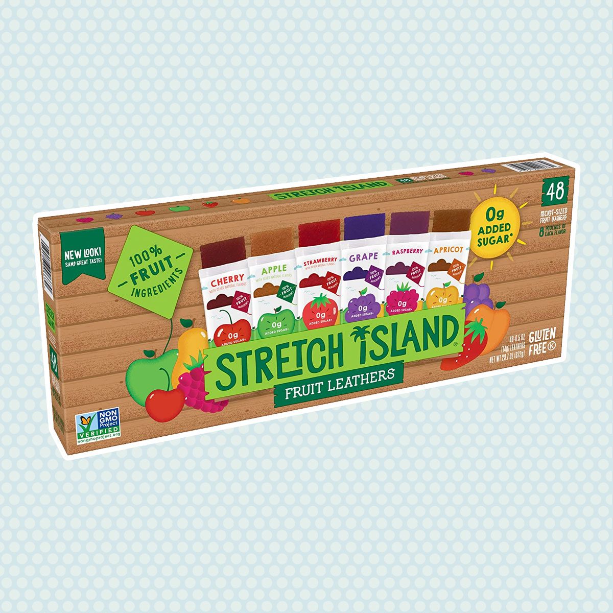 Stretch Island Fruit Leather Snacks Variety Pack, 0.5 Ounce, Pack of 48
